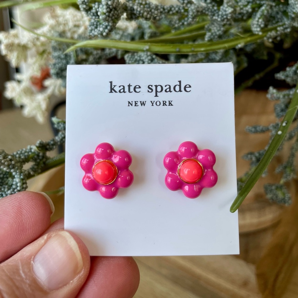 Kate Spade Petal Puff Stud Earrings NEW